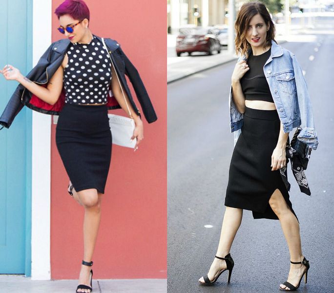 How to wear black pencil skirts