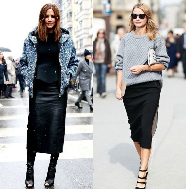 outfits with tight black skirt