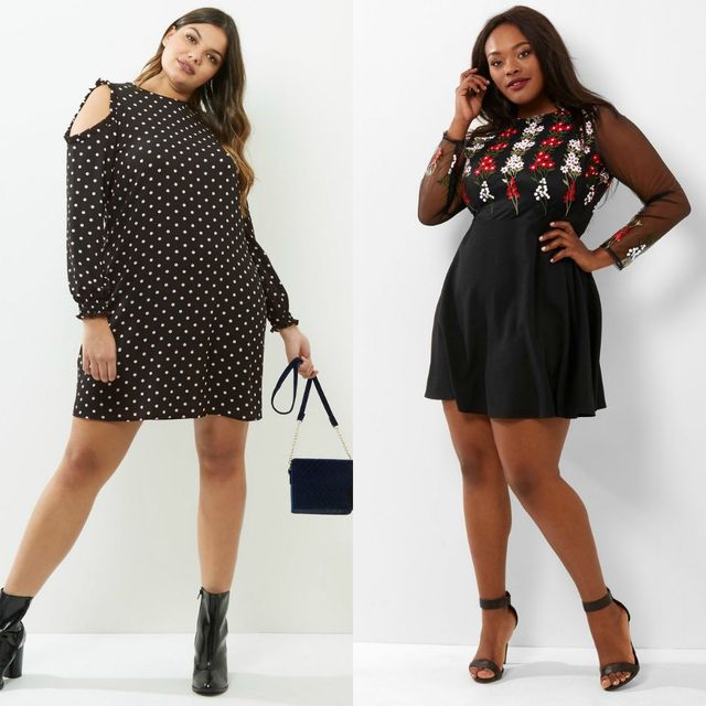 Plus size clubbwear dresses with long sleeves