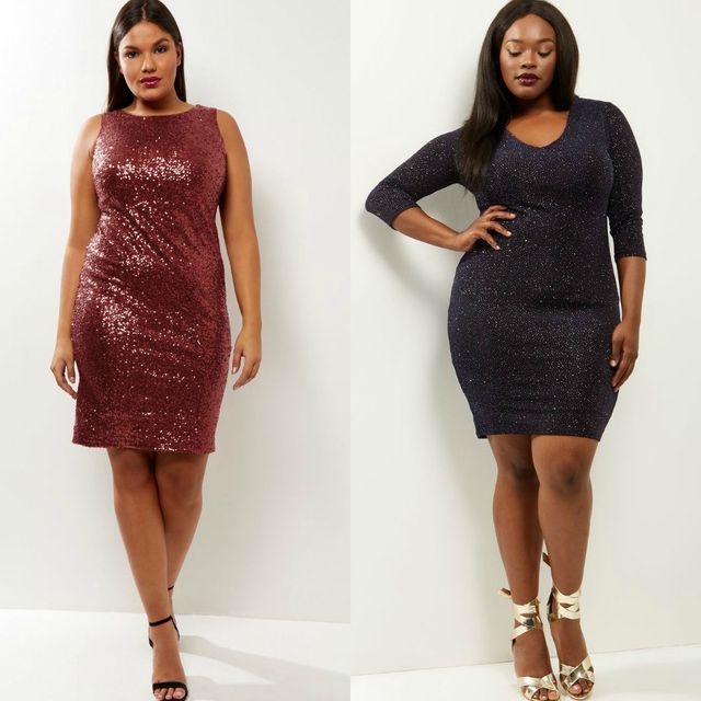 Plus size club outfits for women with shiny dresses 