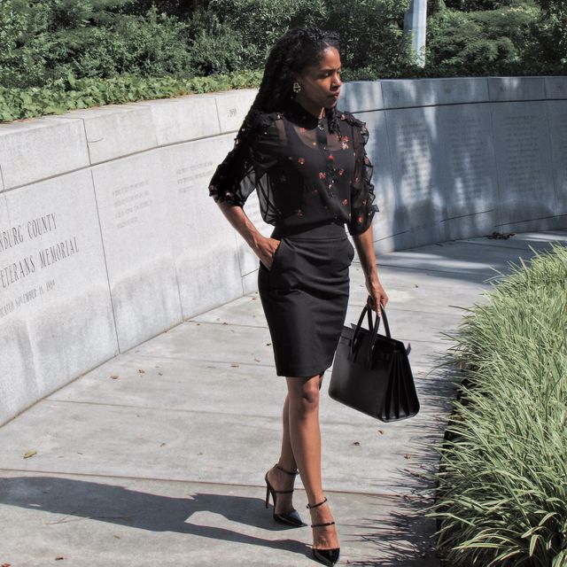 what goes with a black pencil skirt