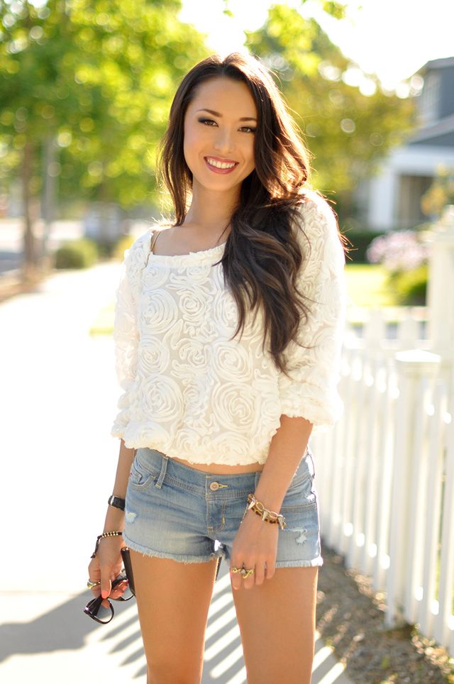 short denim outfit