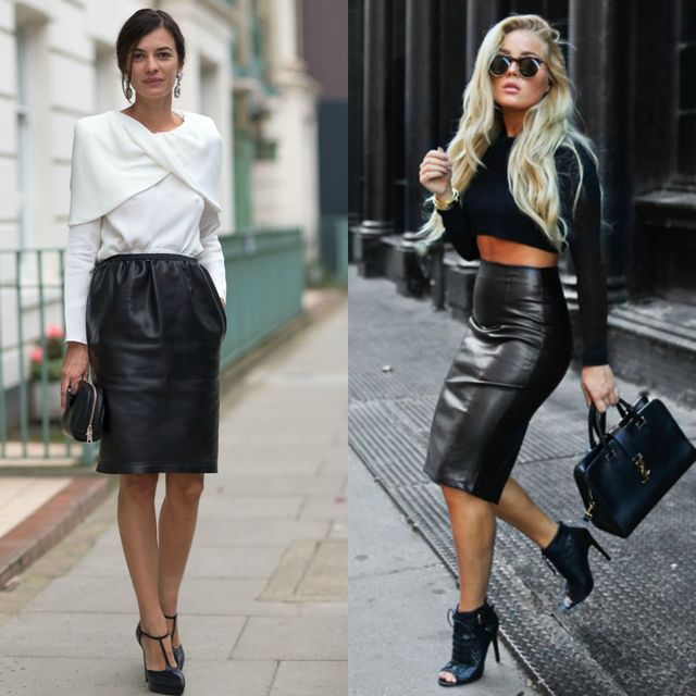 What to wear with a black leather skirt