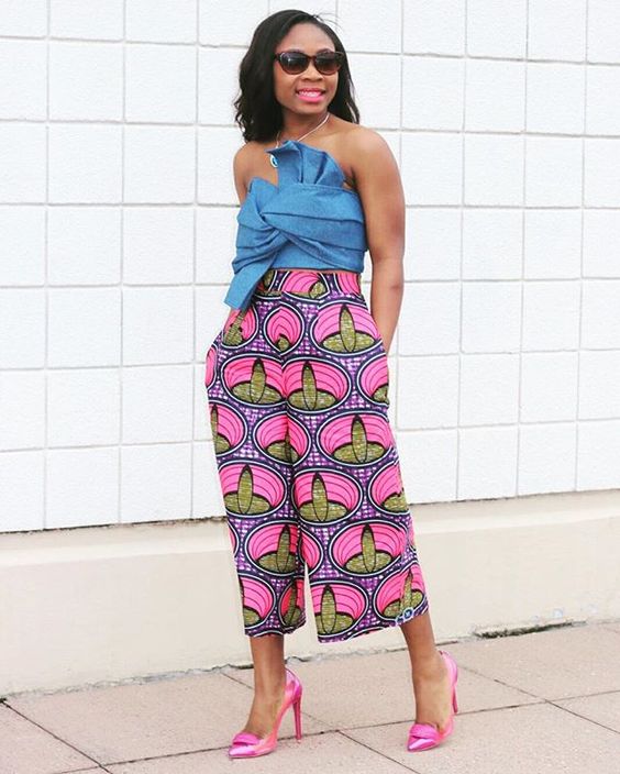 Culottes pants matched with vibrant shoes and off shoulders top