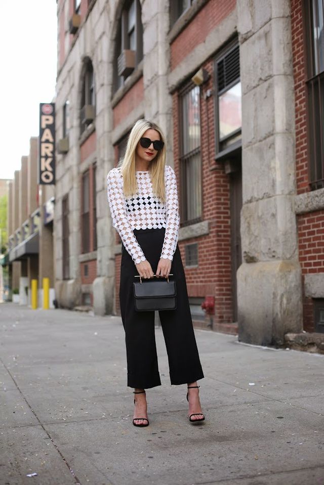 65 Beautiful Black Culottes Outfit Ideas To Try - GlossyU