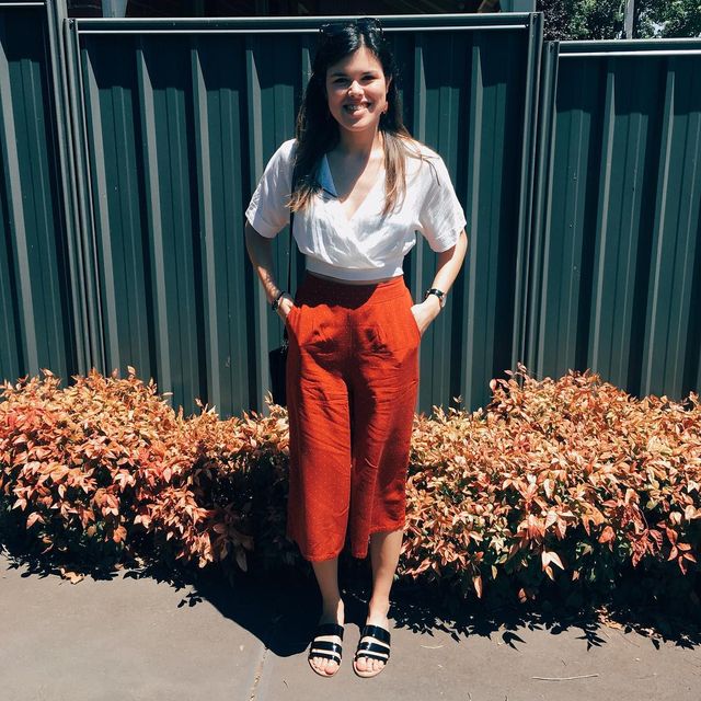 How to wear culottes pants with flats