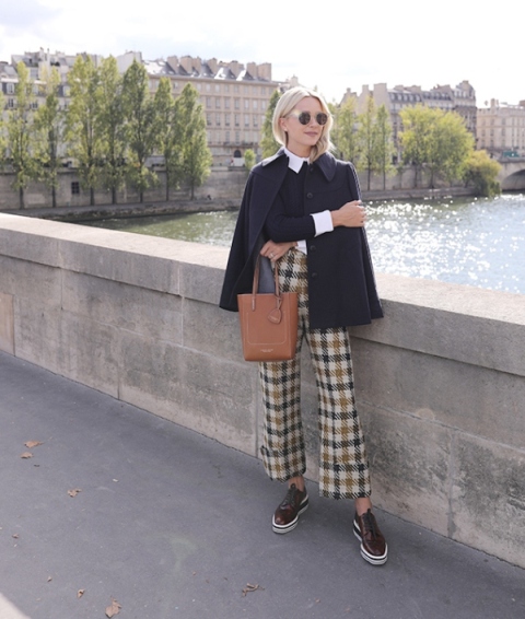 Outfits with oxford shoes to wear with culottes pants