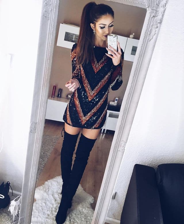 Thigh high boots club hot sale outfit