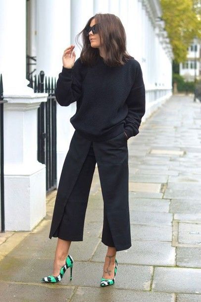 65 Beautiful Black Culottes Outfit Ideas To Try - GlossyU  How to wear  culottes, Black culottes outfit, Culottes outfit