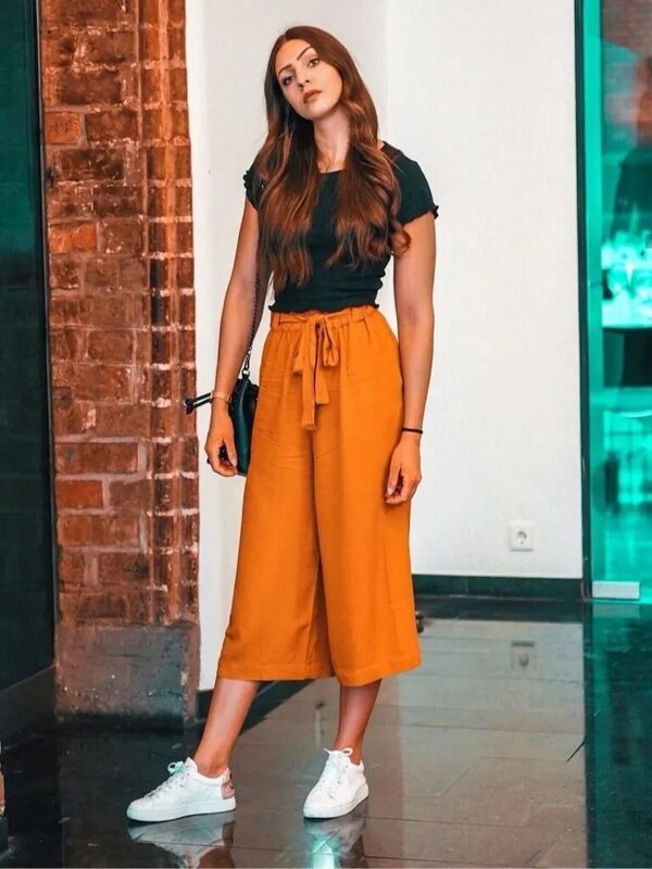 What shoes to wear with culottes: sneakers